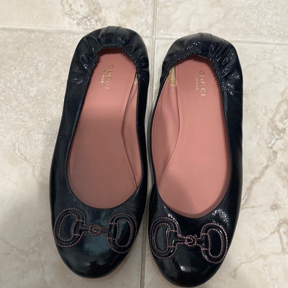 Gucci Black Patent leather ballerina flats Size 38 1/2